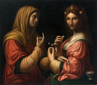 Lot 6 - After Bernardino Luini An Allegory of Modesty...