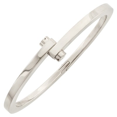 Lot 287 - White Gold 'Menotte' Bangle Bracelet, Cartier