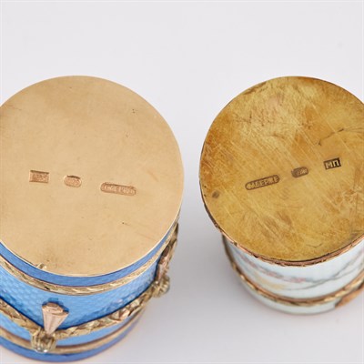 Lot 1285 - Group of Three Fabergé Style Gold and Enamel...