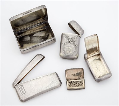 Lot 278 - Miscellaneous Group of Five Silver Cases...
