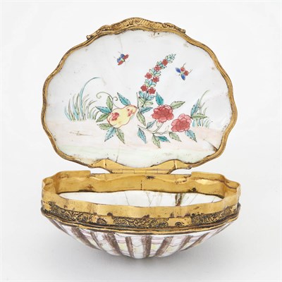Lot 237 - Austrian Silver-Mounted Enamel Snuff Box...