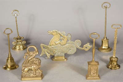 Lot 537 - Group of Six English Brass Doorstops 19th/20th...