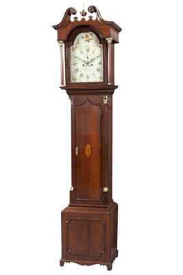 Lot 450 - George III Inlaid and Brass Mounted Oak Tall...