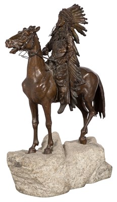 Lot 348 - Patinated Bronze Equestrian Group Modelled as...