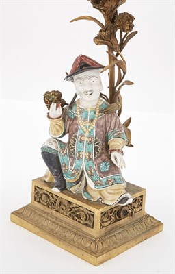 Lot 440 - Chinese Famille Verte Porcelain and Gilt-Metal-...