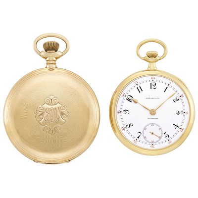 Lot 301 - Gold Hunting Case Pocket Watch, Waltham, and Gold Open Face Pocket Watch, Retailed by Tiffany & Co.