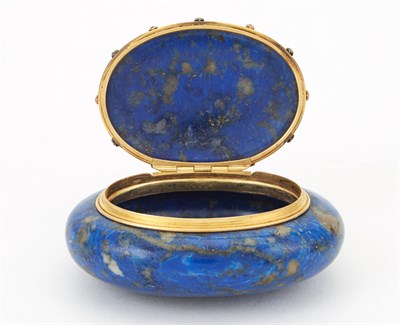 Lot 221 - Continental Jeweled Gold-Mounted Lapis Lazuli...