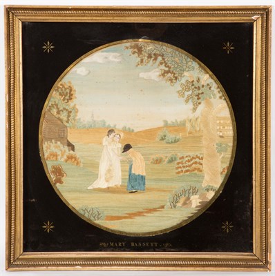 Lot 377 - English Silk Needlework Picture of The Vicar's...