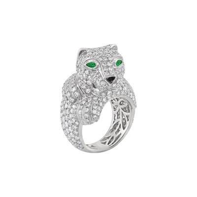 Lot 281 - White Gold and Diamond Panther Ring