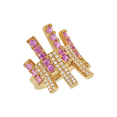 Lot 83 - Rose Gold, Pink Sapphire and Diamond Ring