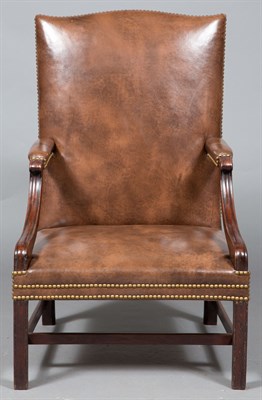 Lot 424 - George III Mahogany Library Armchair The...