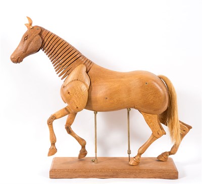 Lot 504 - Wooden Model of an Articulated Horse on Stand...