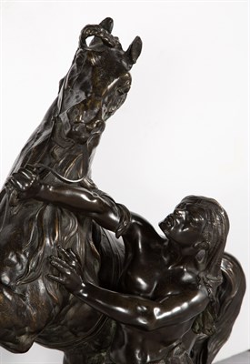 Lot 203 - Patinated Bronze Group of a Rearing Marly...