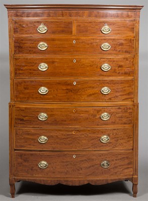 Lot 322 - George III Inlaid Mahogany Chest on Chest...