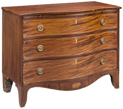 Lot 324 - George III Inlaid Mahogany Serpentine Chest of...