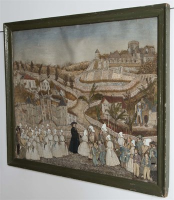 Lot 477 - Continental Mixed Media Picture of a Religious...