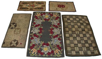 Lot 389 - Group of Five Hooked Rugs Approximately 5 feet...