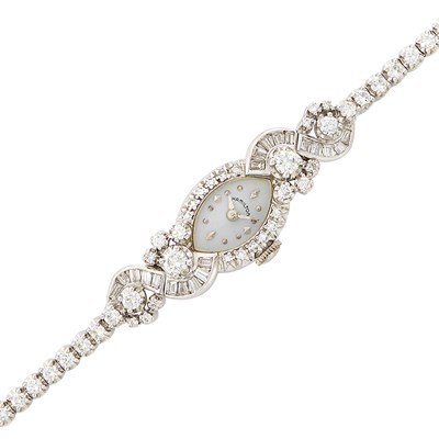 Lot 77 - White Gold and Diamond Wristwatch, Hamilton