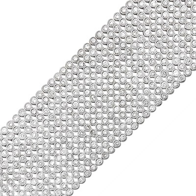 Lot 496 - White Gold and Diamond Bracelet