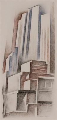 Lot 2021 - Howard Cook American, 1901-1980 Skyscraper #2...