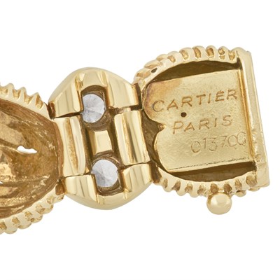 Lot 395 - Gold and Diamond Bracelet, Cartier, Paris