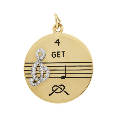 Lot 28 - Two-Color Gold, Diamond and Enamel Charm