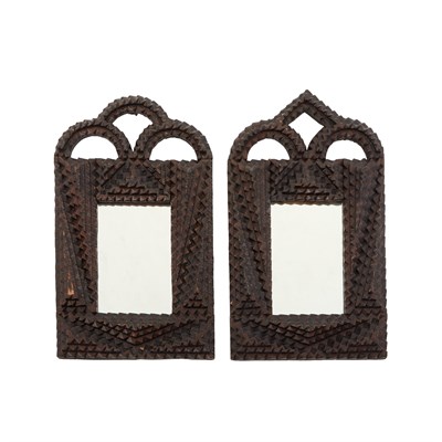 Lot 499 - Associated Pair of Miniature Tramp Art Mirrors...