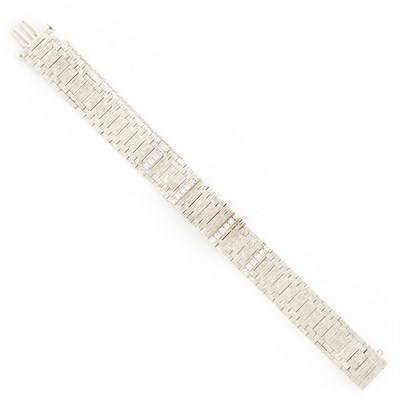 Lot 1444 - White Gold and Diamond Bracelet Watch