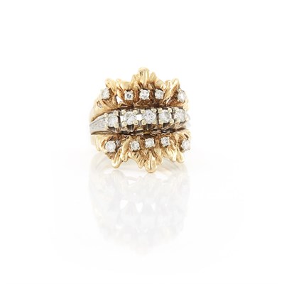 Lot 1447 - White Gold and Diamond Ring with Gold and Diamond Ring Jacket