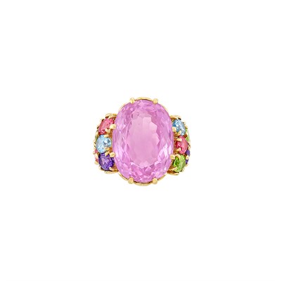 Lot 81 - Gold, Kunzite and Colored Stone Ring