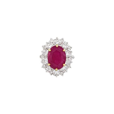 Lot 469 - Platinum, Ruby and Diamond Ring