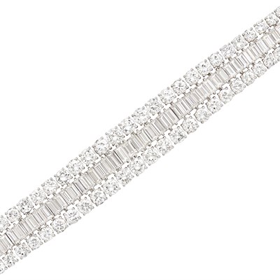 Lot 514 - Platinum and Diamond Bracelet