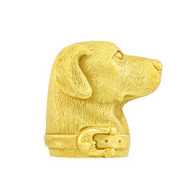 Lot 172 - Gold Dog's Head Clip-Brooch, Barry Kieselstein-Cord