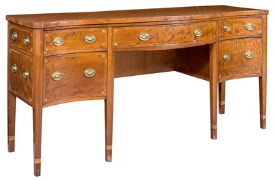 Lot 437 - Federal Inlaid Mahogany Serpentine Sideboard...