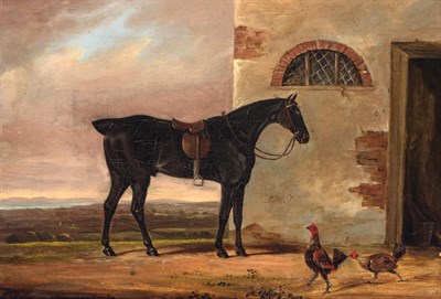 Lot 152 - British School 19th Century Horse by a Stable...