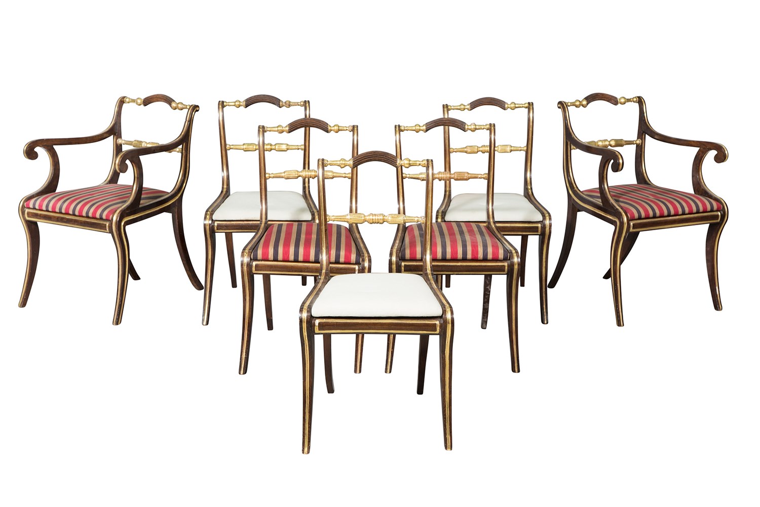 Lot 254 - Set of Twelve Regency Rosewood-Grained and...