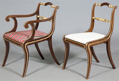 Lot 254 - Set of Twelve Regency Rosewood-Grained and...