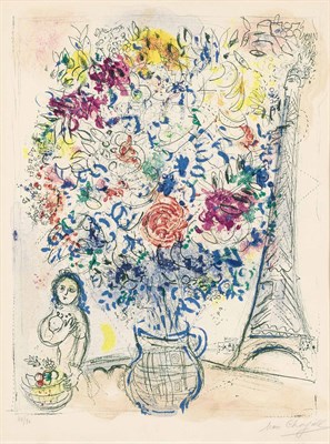 Lot 36 - Marc Chagall BOUQUET À LA TOUR EIFFEL (M. 222)...