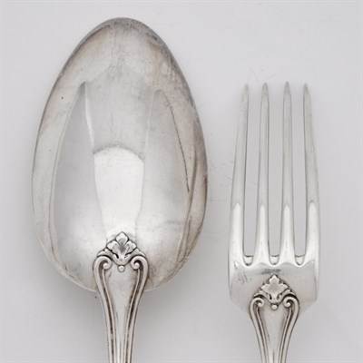 Lot 204 - French Silver Flatware Service Maker's mark MB...