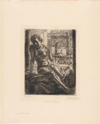 Lot 220 - John Sloan NUDE AND ARCH (M. 267) Etching and...