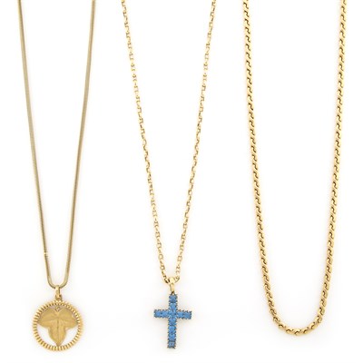 Lot 1616 - Group of Gold Necklaces