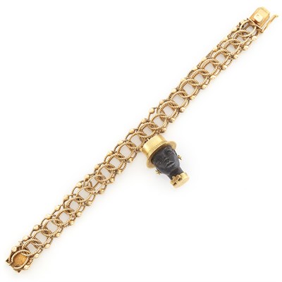 Lot 1607 - Gold and Blackamoor Bracelet