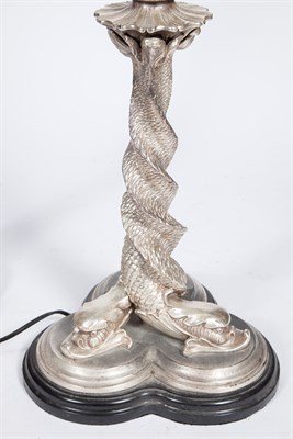 Lot 431 - Pair of Silvered Metal Entwined Dolphin Form...
