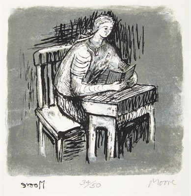 Lot 464 - Henry Moore (1898-1986) GIRL SEATED AT DESK...