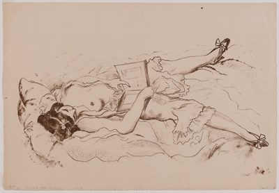 Lot 431 - Emil Ganso (1895-1941) REPOSE, GIRL READING...