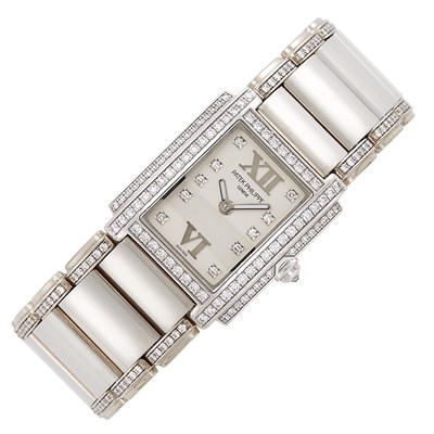 Lot 274 - White Gold and Diamond 'Twenty-4' Wristwatch, Patek Philippe, Ref. 4908/310
