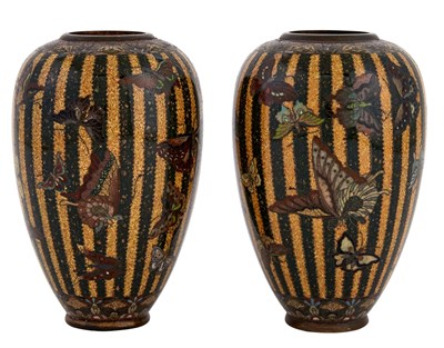 Lot 143 - Pair of Japanese Cloisonné Enameled Metal...