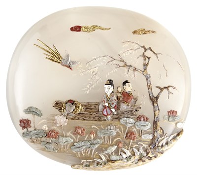 Lot 95 - Chinese Japanese-Embellished Agate Box...