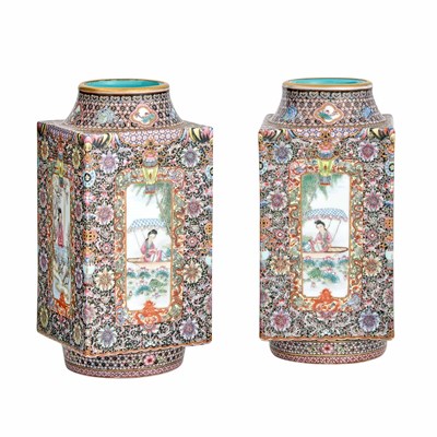 Lot 70 - Pair of Chinese Famille Rose Enameled...