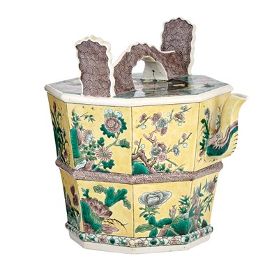 Lot 34 - Chinese Famille Verte Glazed Porcelain Bucket...